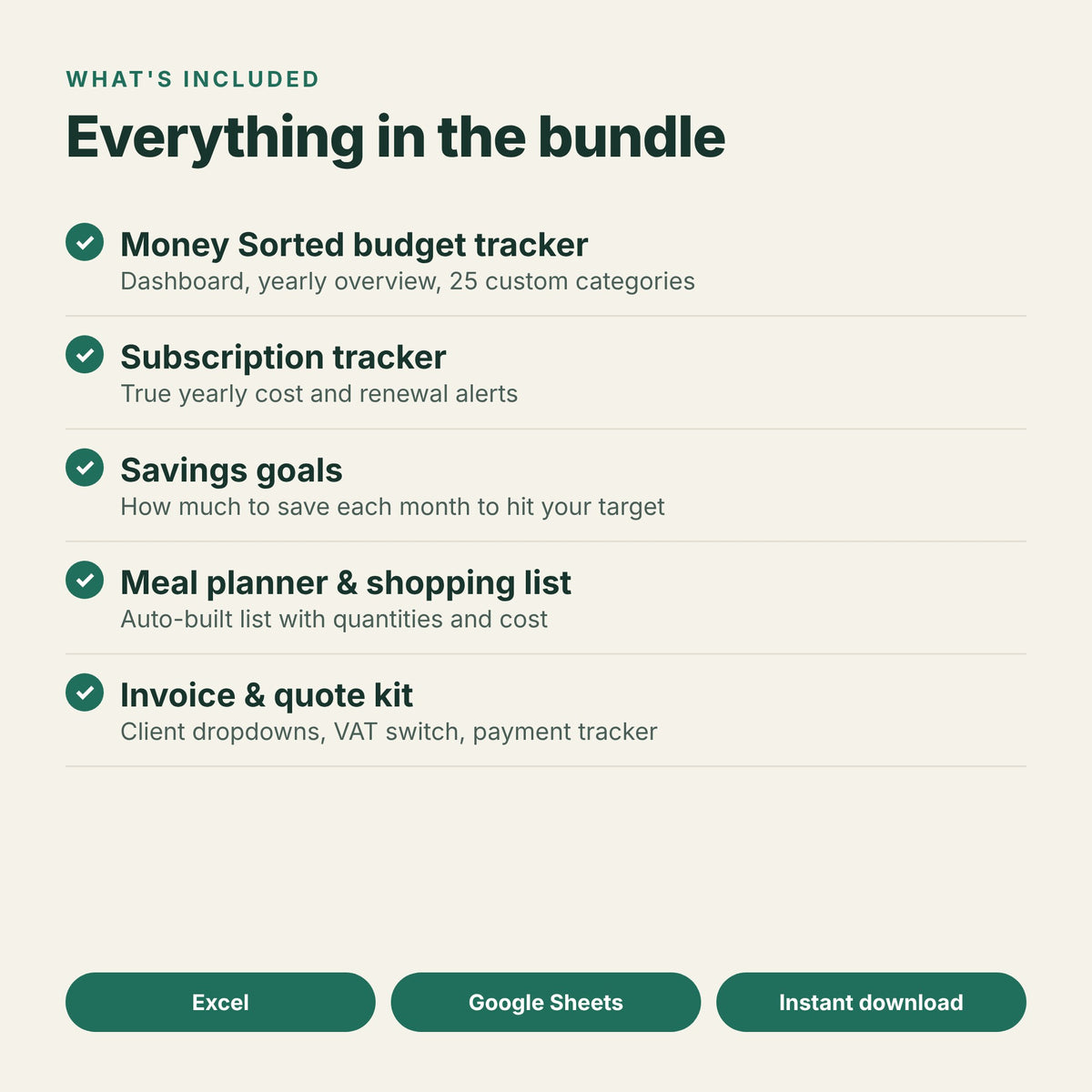 Life Admin Bundle – Budget, Meal Planner & Invoice Templates (Excel & Google Sheets)