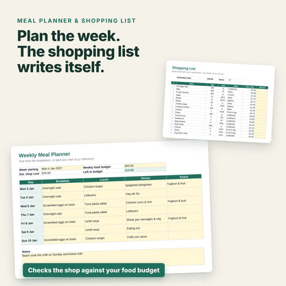 Life Admin Bundle – Budget, Meal Planner & Invoice Templates (Excel & Google Sheets)