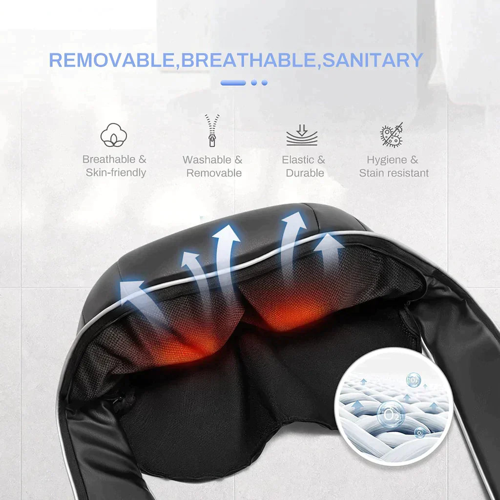 Shiatsu neck and shoulder massager with heat function