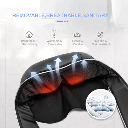 Shiatsu neck and shoulder massager with heat function
