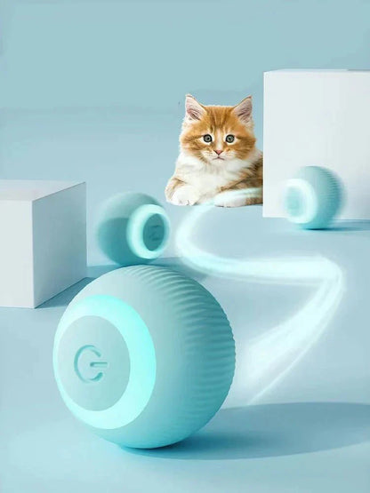 Automatic rolling interactive cat ball toy with USB rechargeable design for active indoor play