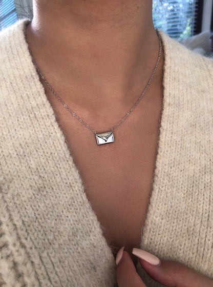 Envelope Pendant Necklace - Hidden Love Letter Charm Necklace - Infigenics