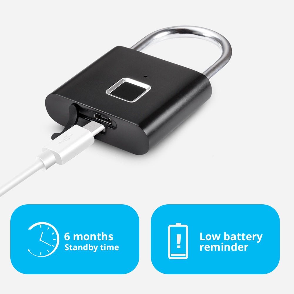 Fingerprint Padlock - Keyless Smart Lock with USB Charging - Infigenics