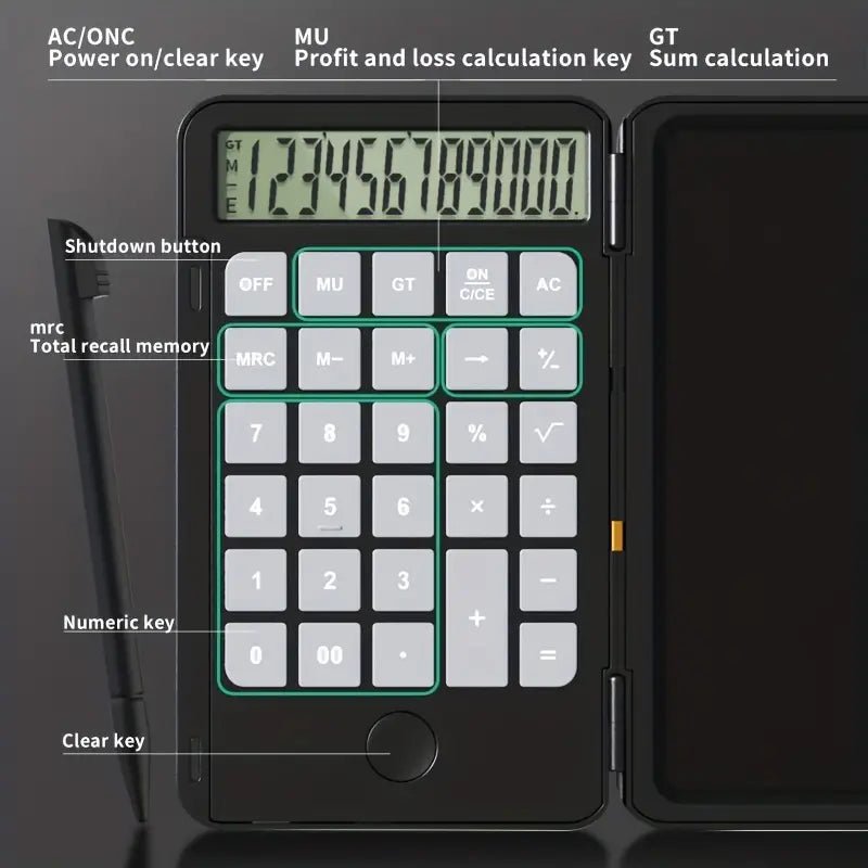 LCD Writing Calculator - Calculator with Digital Notepad - Infigenics