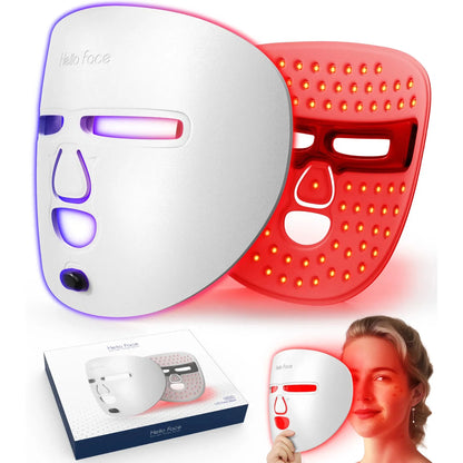 LED red light therapy face mask for at-home anti-aging facial treatments and skin rejuvenation