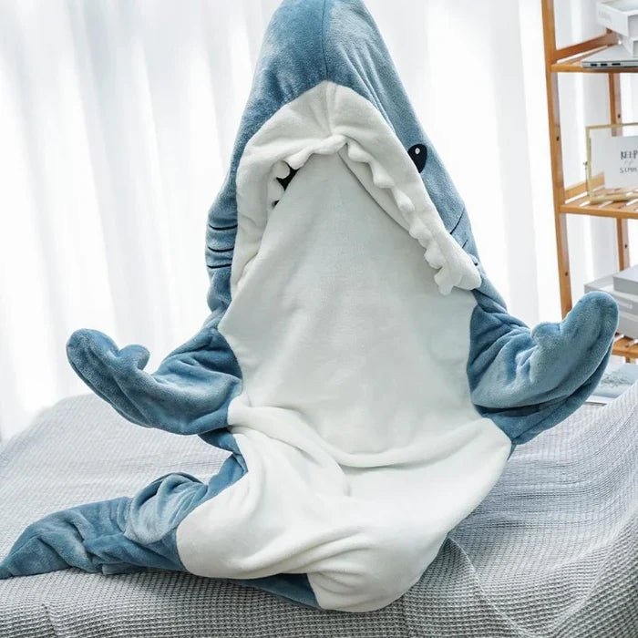 Plush Shark Onesie - Soft Fleece Hooded Pyjamas - Infigenics