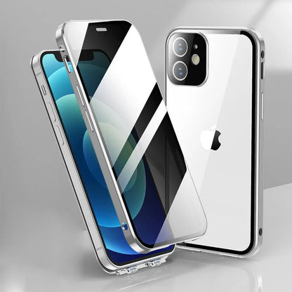 Smartphone with Anti-Spy Privacy Screen Protector showing clear, private display and scratch-resistant tempered glass